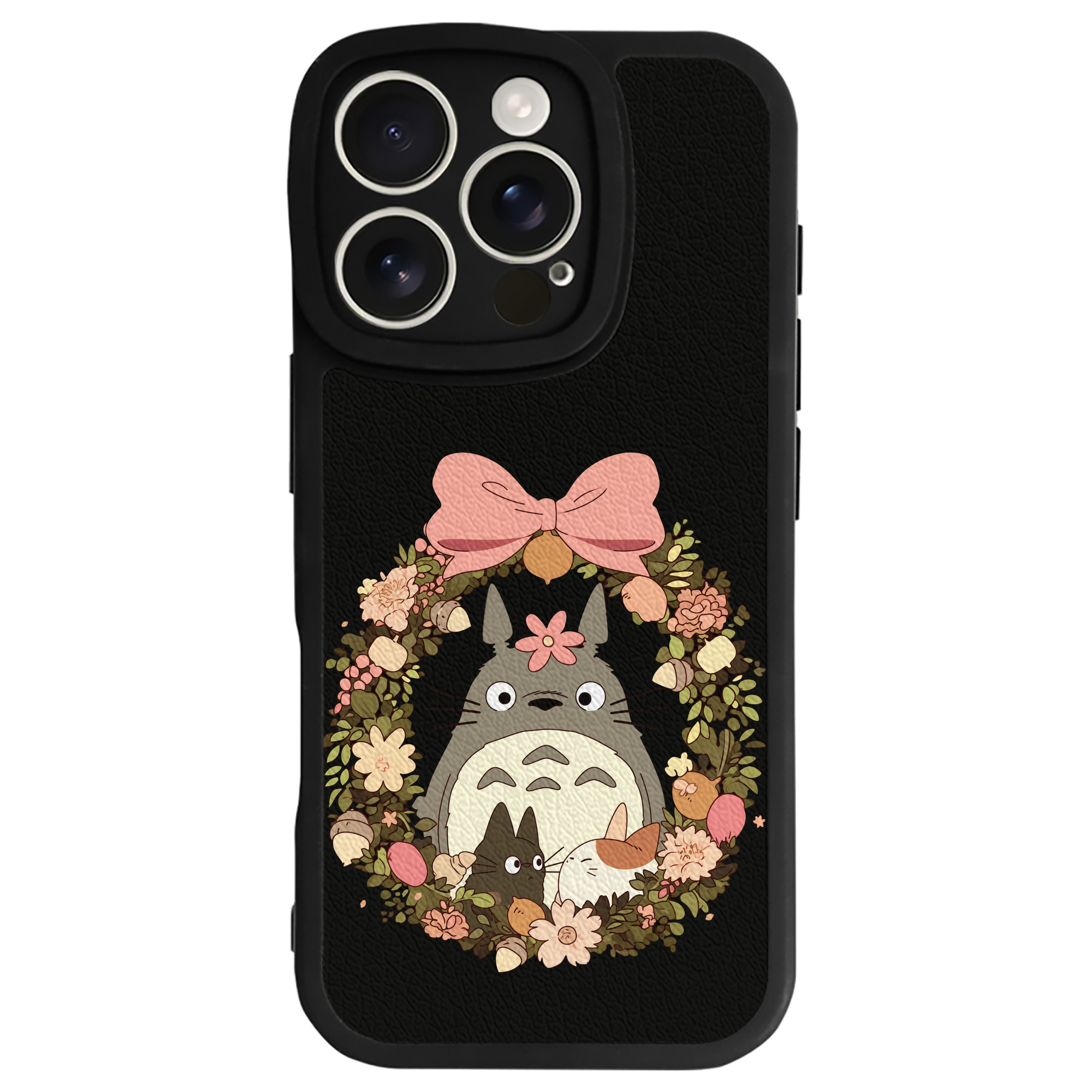（画像用） となりのトトロ 草壁メイ 草壁サツキ My Neighbor Totoro Satsuki Kusakabe Mei Kusakabe 【iPhone 16シリーズ対応】シリコンスマホケース（レザー調） 材質：シリコン
